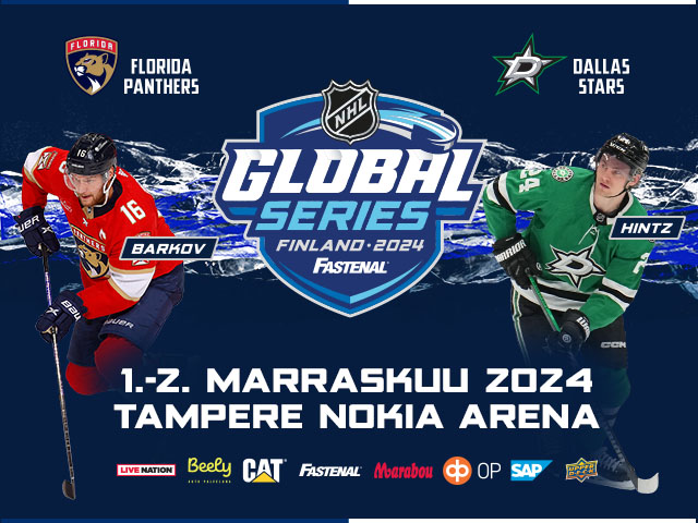NHL-ottelut Suomeen- Dallas Stars kohtaa Florida Panthersin kahdessa ottelussa Tampereen Nokia Arenalla 1.-2.11.